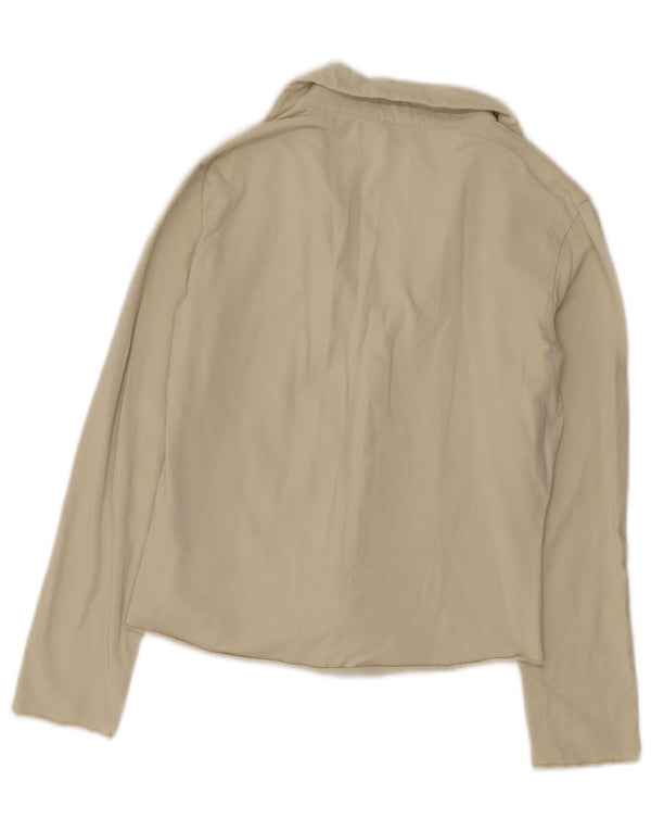 Cerruti 1881 Damen-Hemdbluse UK 14 Large Beige Baumwolle