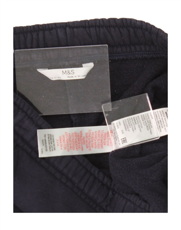 MARKS & SPENCER Boys Tracksuit Trousers Joggers 12-13 Years  Navy Blue Vintage Marks & Spencer and Second-Hand Marks & Spencer from Messina Hembry 