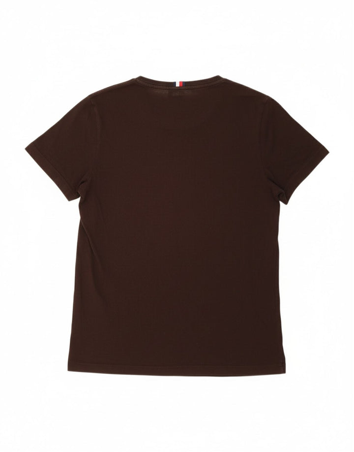 TOMMY HILFIGER Mens Graphic T-Shirt Top Medium Brown Cotton