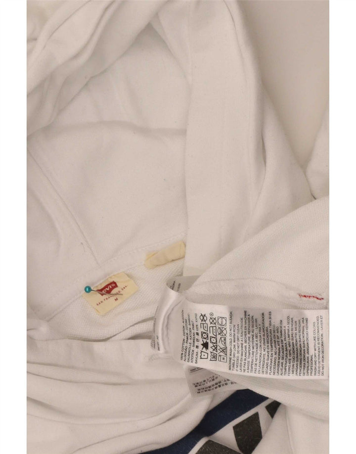 Levi's Damen-Kapuzenpullover mit Grafik, übergroß, Größe UK 14, mittelweiße Baumwolle