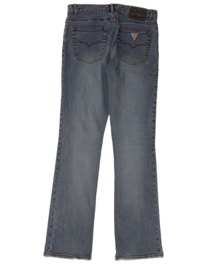 GUESS Damen Bootcut Jeans W28 L32 Blaue Baumwolle