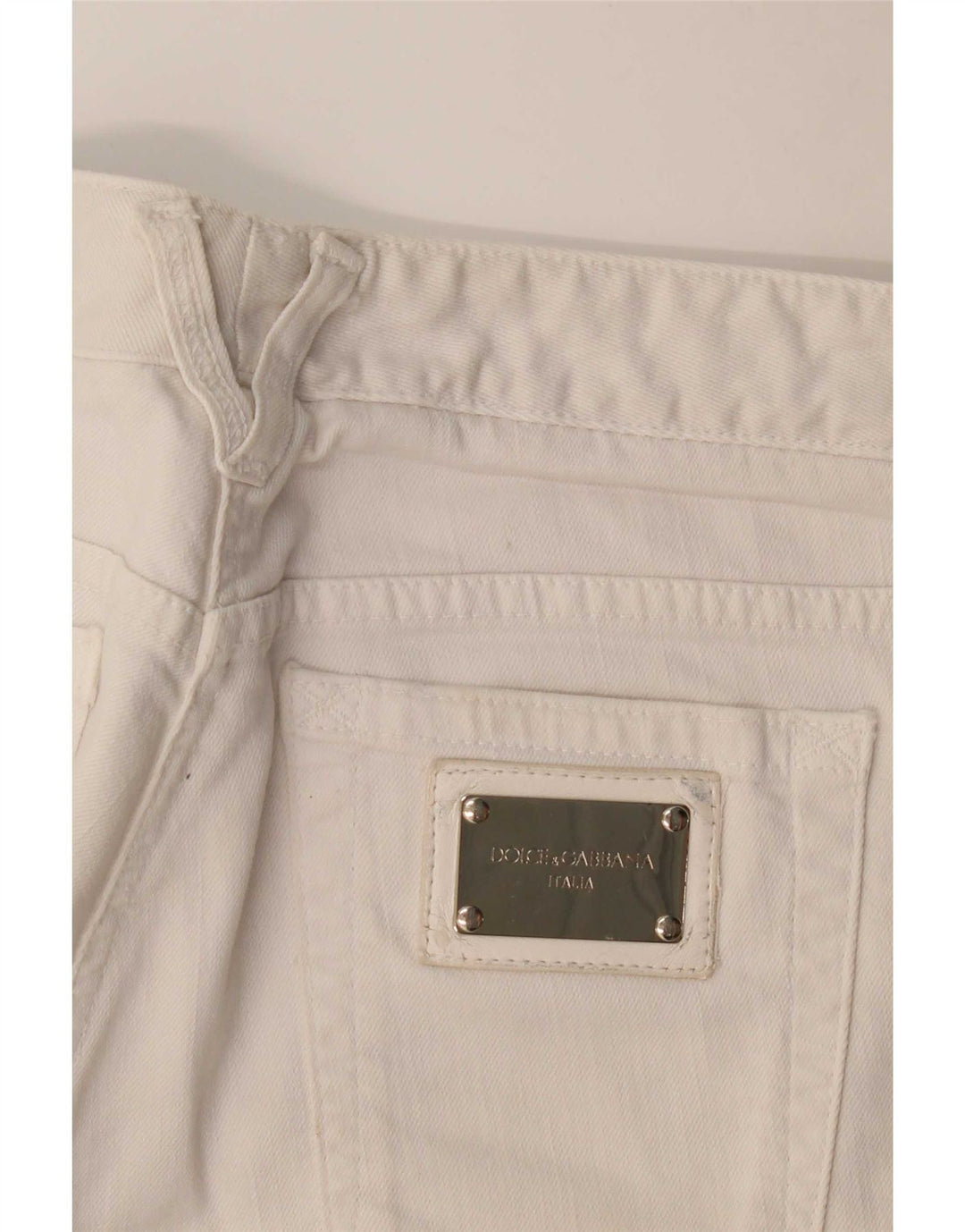 Dolce & Gabbana Damen Straight Jeans W32 L30 Weiß