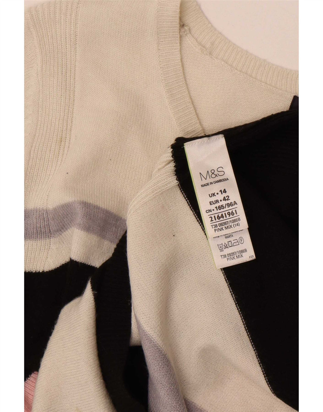 Marks & Spencer Damen-Pullover mit U-Boot-Ausschnitt, Gr. 14, Größe M, Mehrfarbig