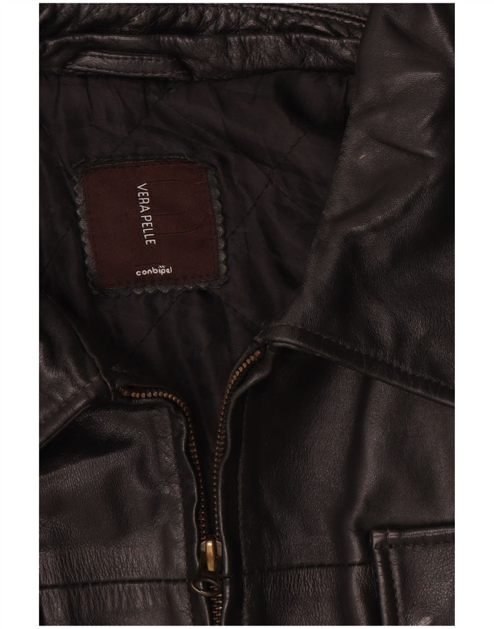 Conbipel Herren Lederjacke UK 40 Großes schwarzes Leder