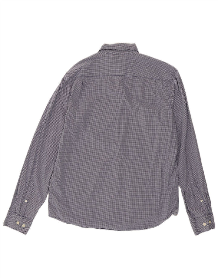 DOCKERS Herrenhemd aus mittelblauer Gingham-Baumwolle