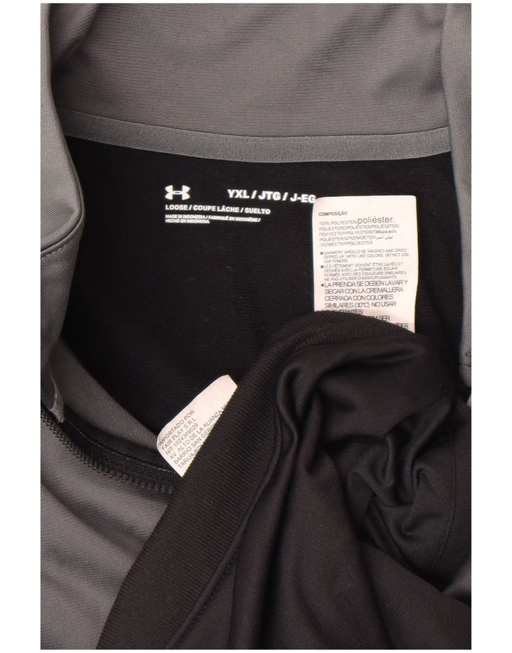 Under Armour Jungen-Trainingsanzug-Top-Jacke, 13–14 Jahre, XL, Grau, Farbblock