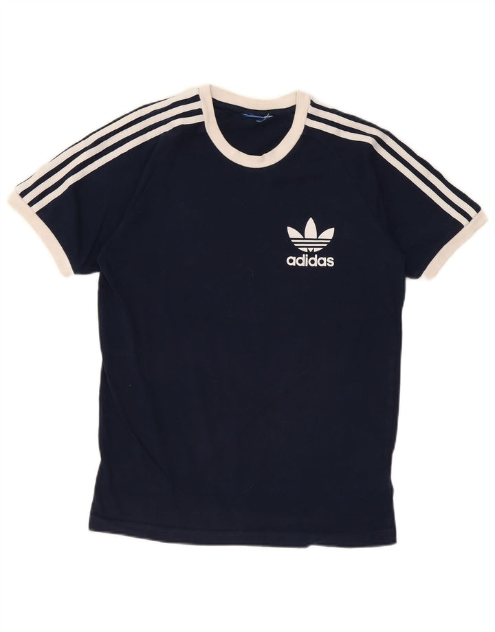 Adidas Herren Grafik T-Shirt Top Small Marineblau Baumwolle