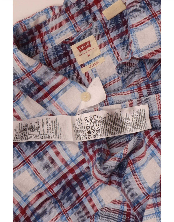 Levi's Herren-Flanellhemd aus mittelblau karierter Baumwolle