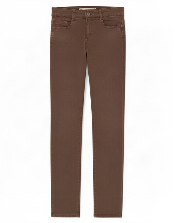 Zara Damen Trafaluc Skinny Jeans EU 36 XS W26 L31 Braune Baumwolle