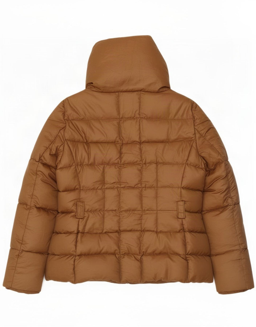 Zara Damen Wattierte Jacke UK 18 XL Braunes Nylon