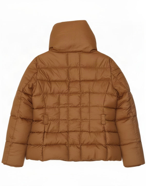 Zara Damen Wattierte Jacke UK 18 XL Braunes Nylon