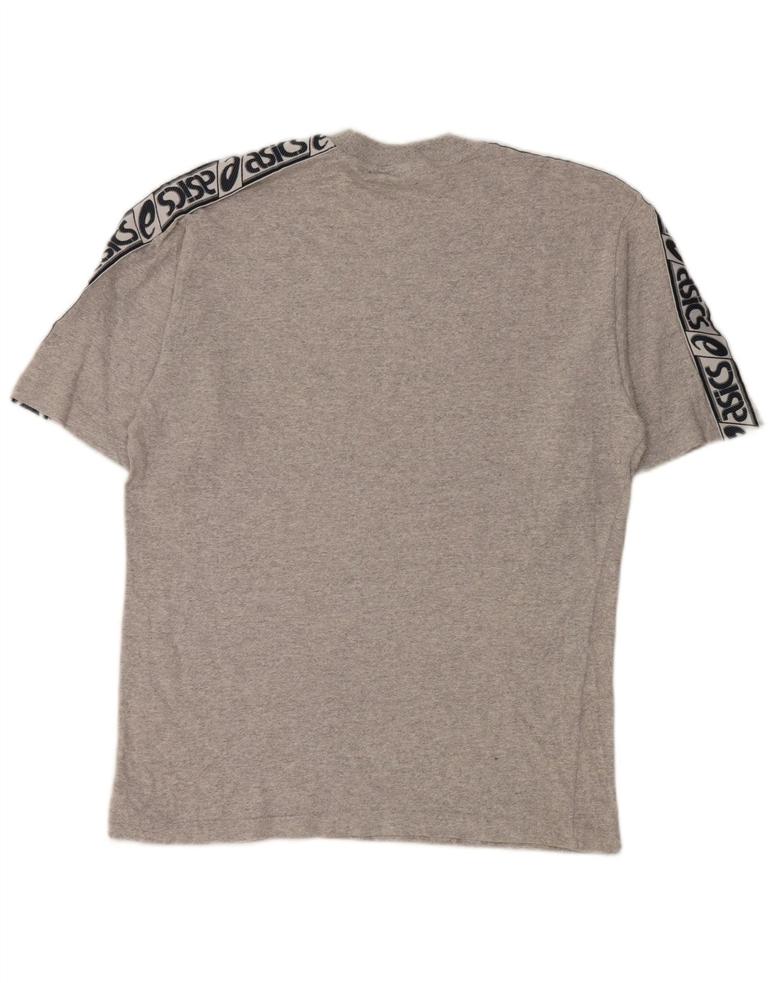 Asics Herren Grafik-T-Shirt-Oberteil aus mittelgrauer Colourblock-Baumwolle