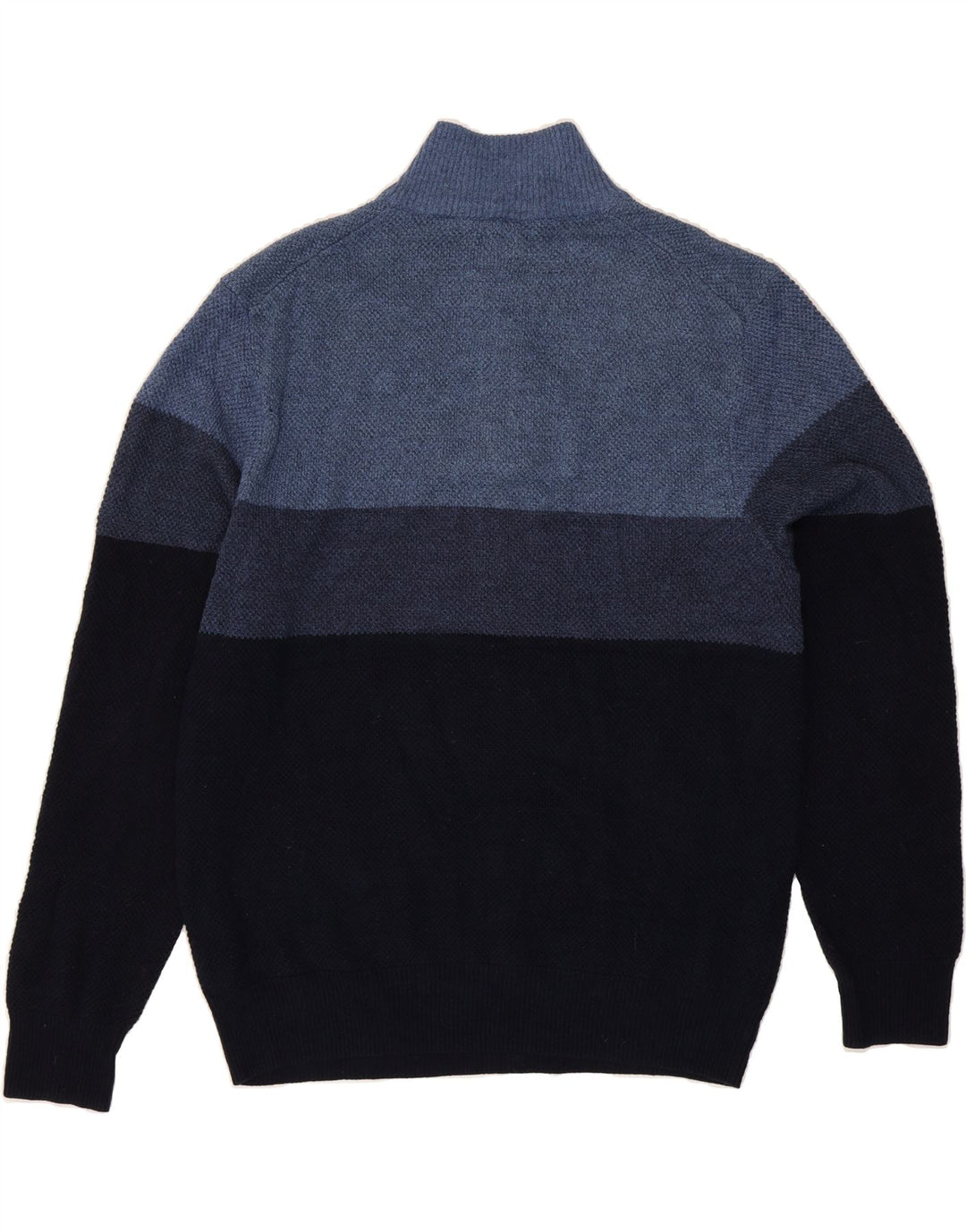 DOCKERS Mens Zip Neck Jumper Sweater Large Blue Colourblock Acrylic Vintage Dockers and Second-Hand Dockers from Messina Hembry 