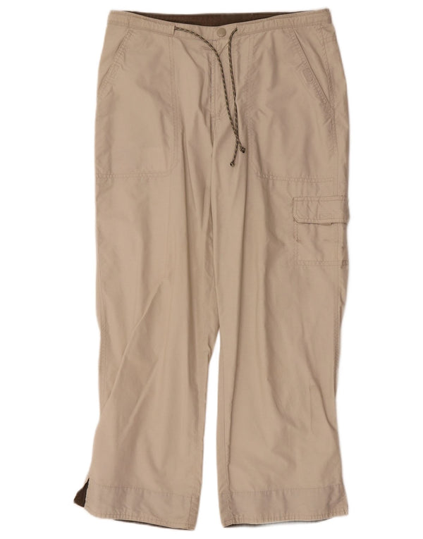 Columbia Damen Cargo-Hose mit weitem Bein, kurz geschnitten, Größe S, W27, L24, Beige, Baumwolle