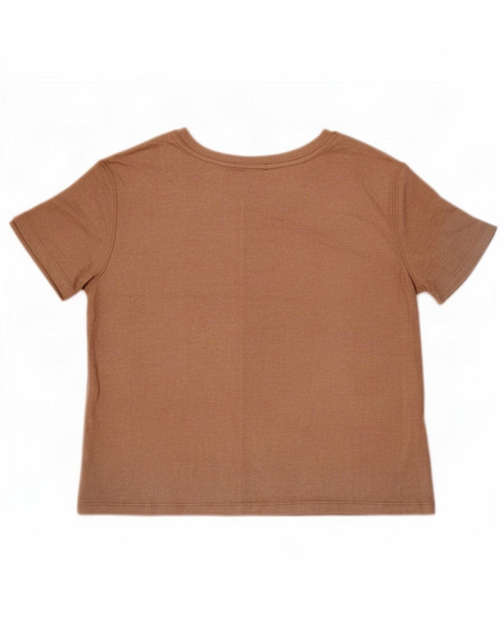 Marks & Spencer Damen T-Shirt Top UK 14 Mittelbeige Viskose