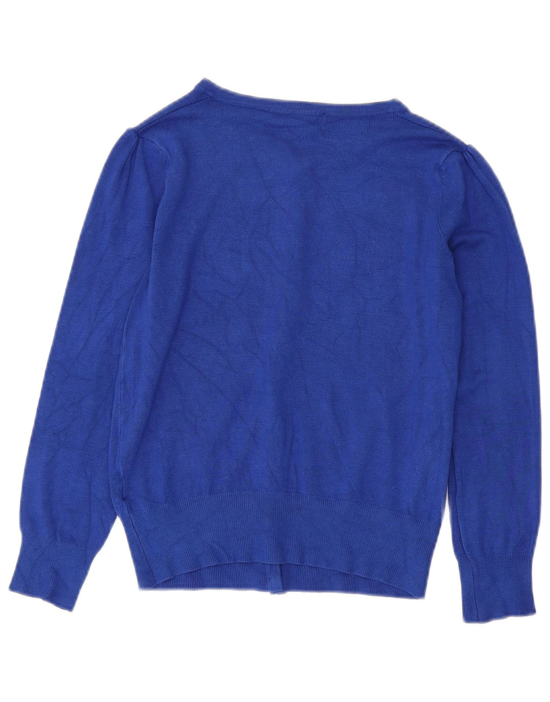 MARKS & SPENCER Damen Crop Cardigan Pullover UK 8 Small Blaue Viskose