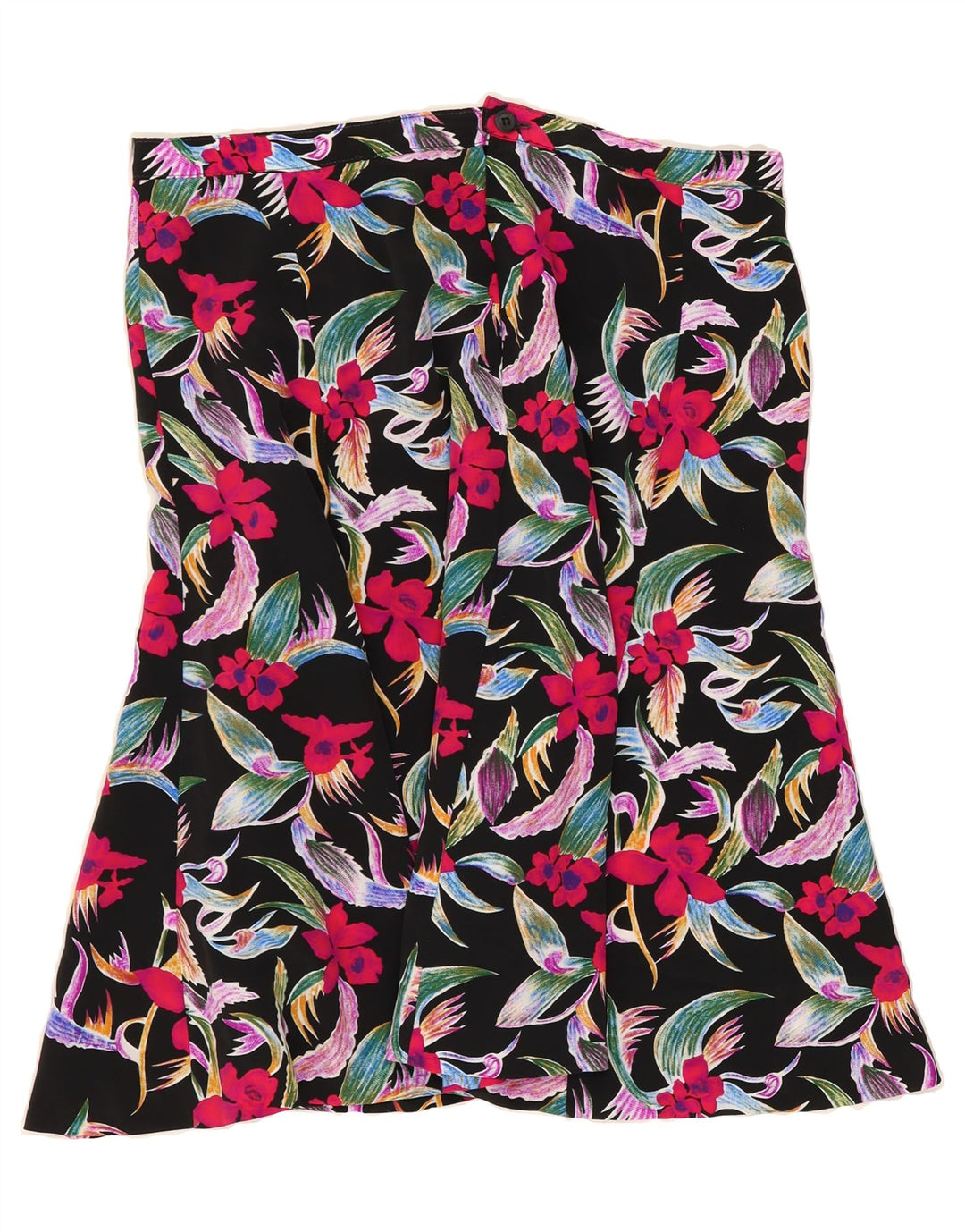 VINTAGE Womens A-Line Skirt W32 Large Black Floral Vintage Vintage and Second-Hand Vintage from Messina Hembry 