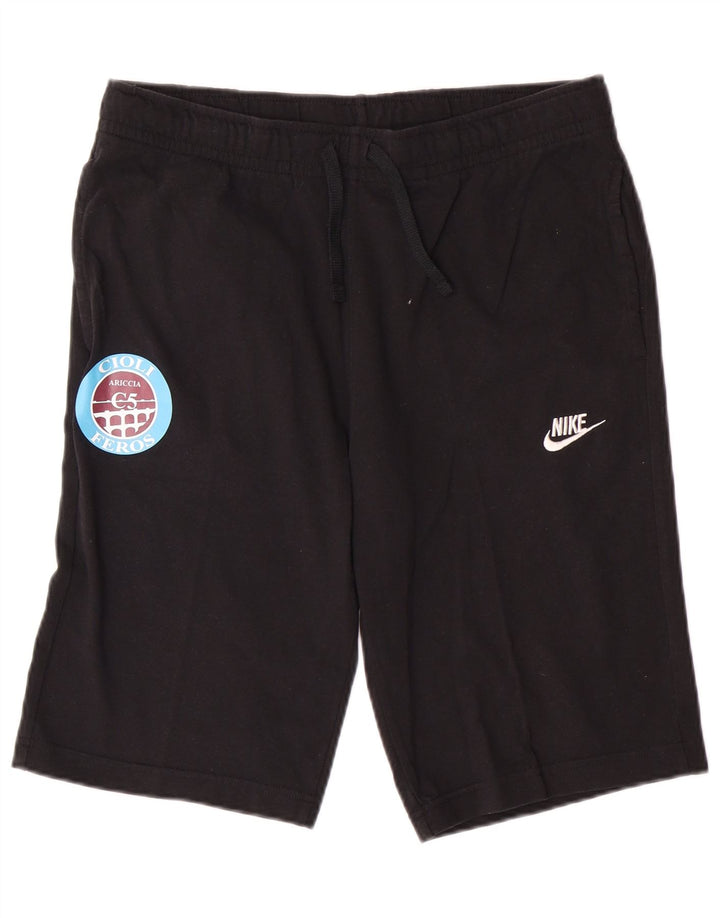 NIKE Herren-Sportshorts, mittelgroß, schwarze Baumwolle