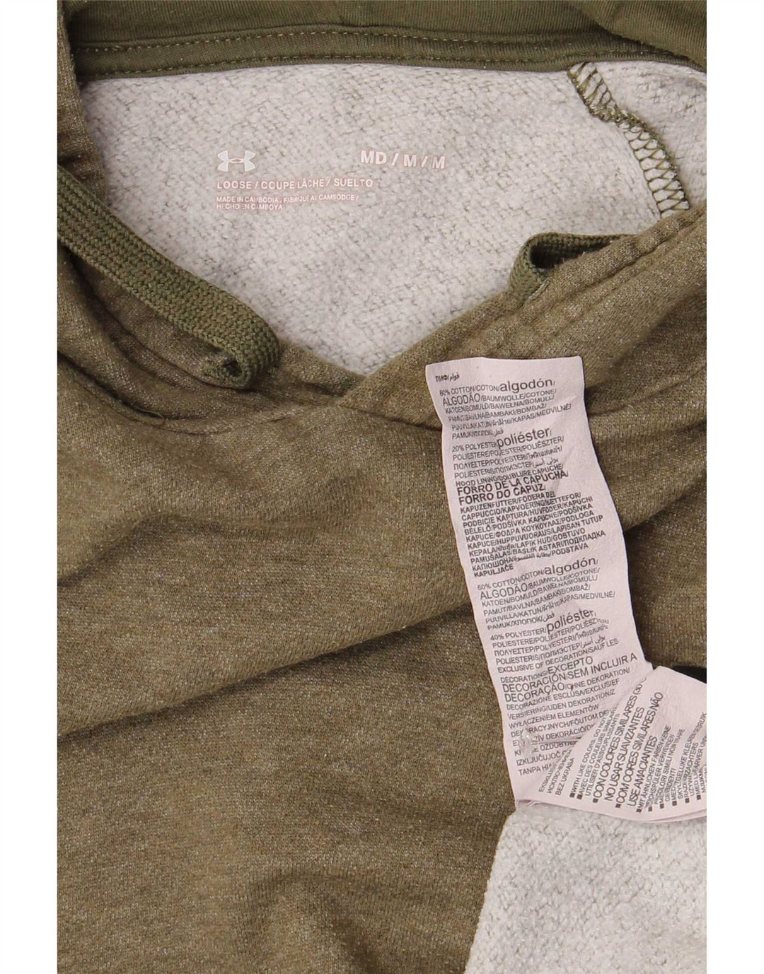 Under Armour Herren-Kapuzenpullover aus mittlerer Khaki-Baumwolle