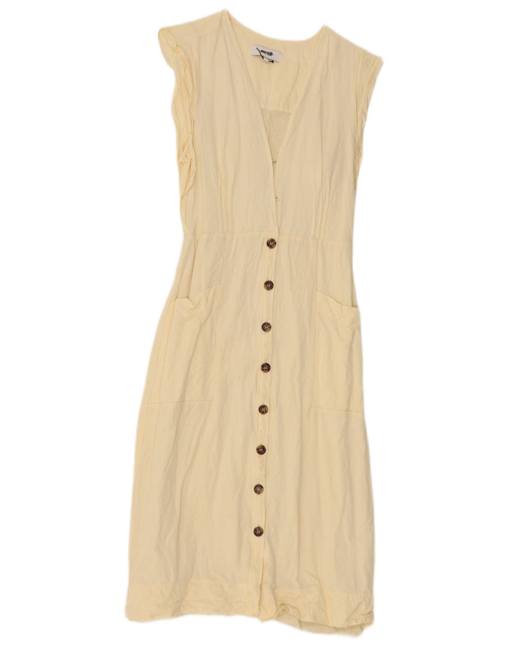 REISS Damen Etuikleid UK 10 Small Beige Viskose
