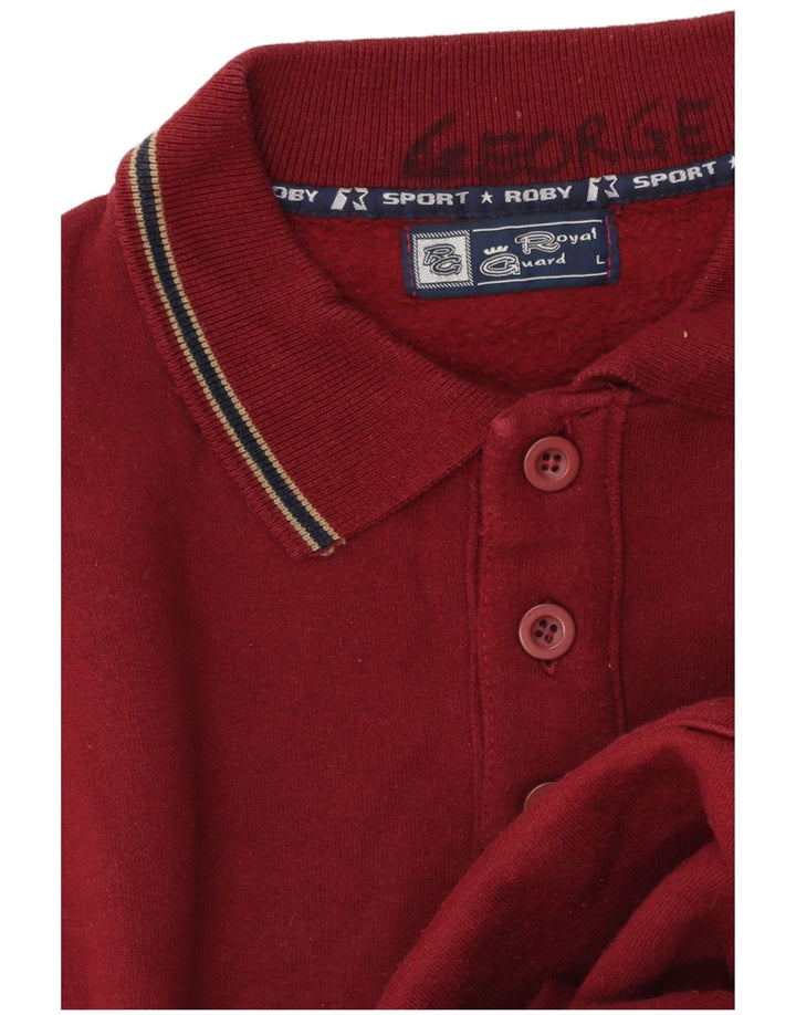 Roby Herren-Sweatshirt mit Rollkragen, Größe L, Burgunderrot