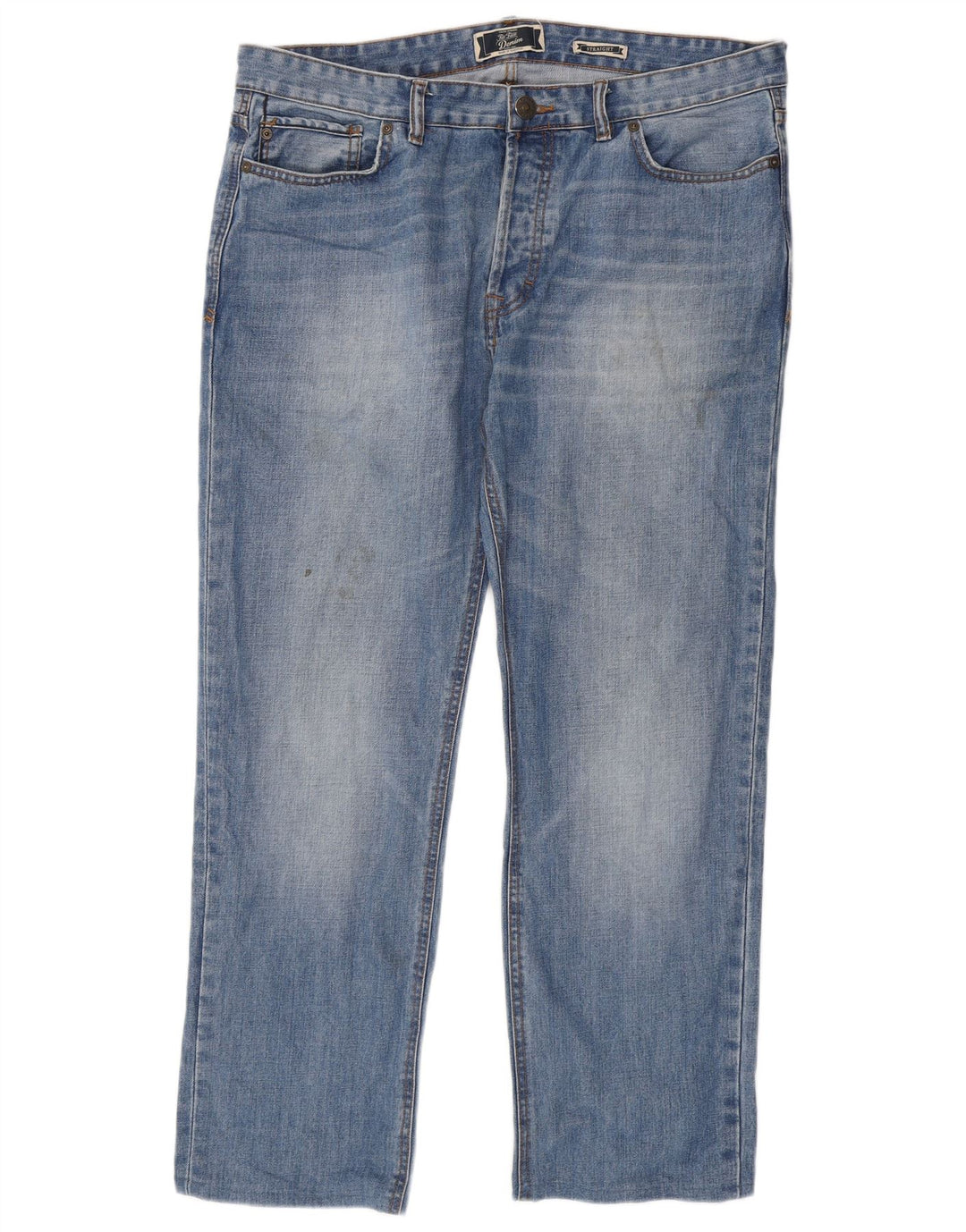 Fat Face Herren Straight Jeans W38 L29 Blaue Baumwolle