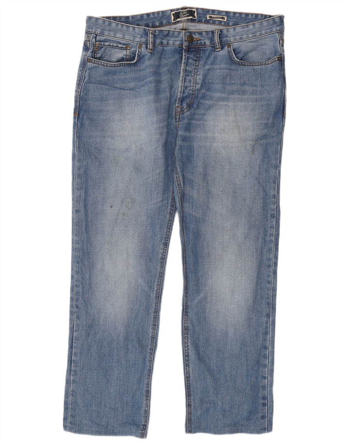 Fat Face Herren Straight Jeans W38 L29 Blaue Baumwolle