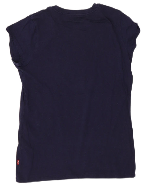 Levi's Mädchen-T-Shirt mit normaler Grafik, 15–16 Jahre, marineblaues Baumwoll-Logo