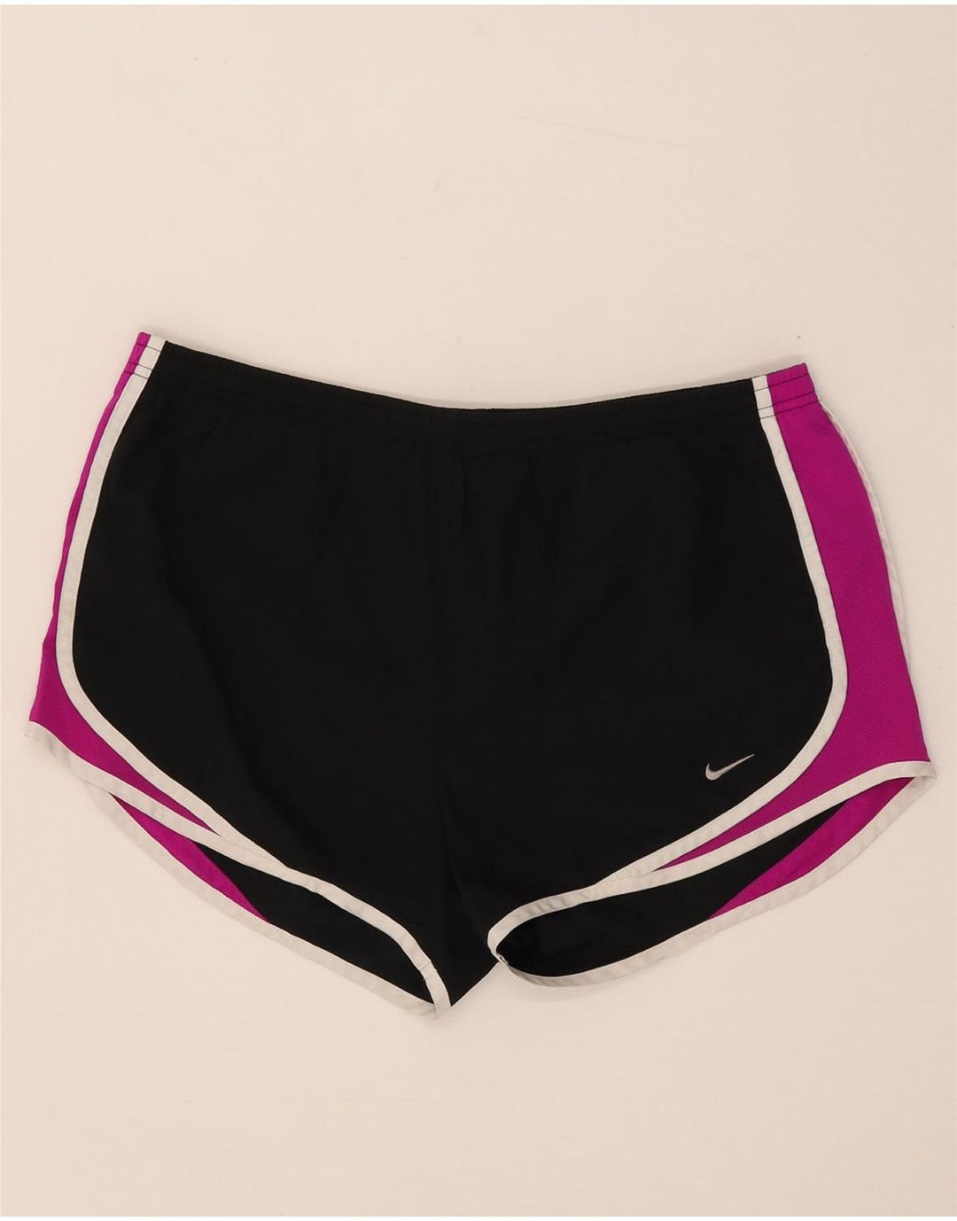 Nike Damen-Sportshorts UK 14 Mittelschwarzes Colourblock-Polyester