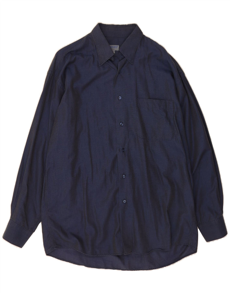 KENZO Mens Shirt Size 41/16 Large Navy Blue Vintage Kenzo and Second-Hand Kenzo from Messina Hembry 