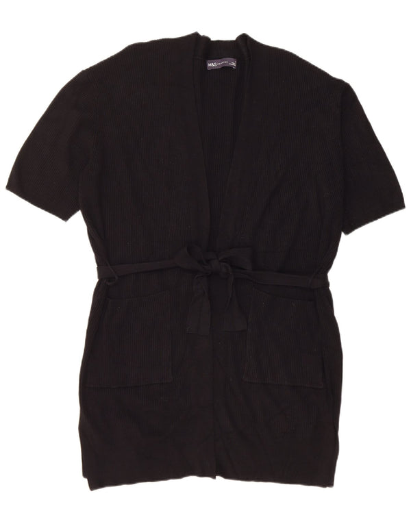 Marks & Spencer Damen-Cardigan mit kurzen Ärmeln, Gr. 14, mittelschwarz