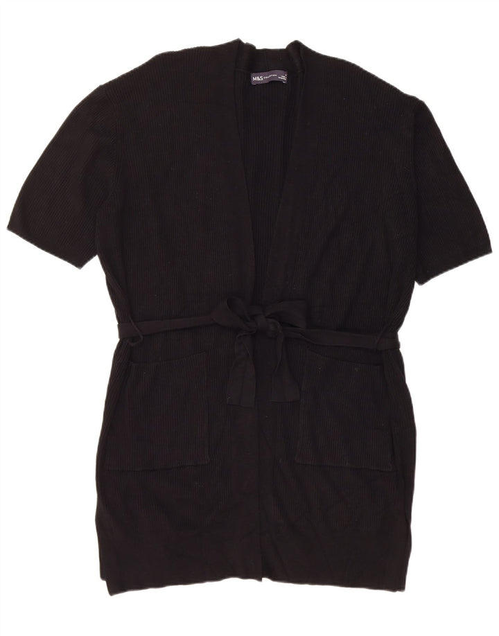 Marks & Spencer Damen-Cardigan mit kurzen Ärmeln, Gr. 14, mittelschwarz
