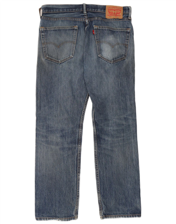 Levi's Herren 505 Distressed Straight Jeans W33 L30 Blaue Baumwolle