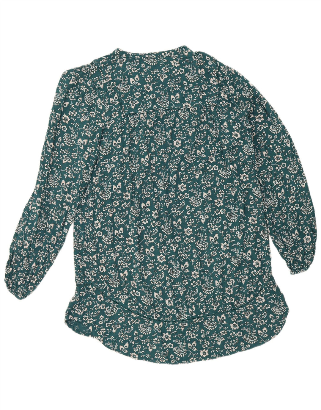 Fat Face Damen-Basic-Kleid UK 12 Mittelblaue Viskose mit Blumenmuster