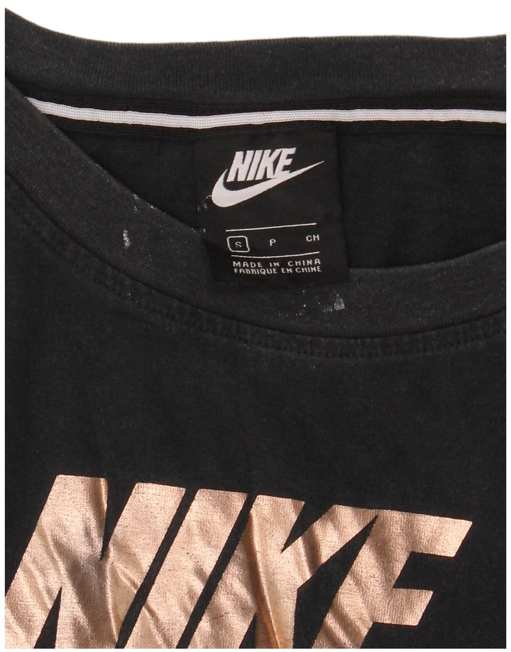 NIKE Damen-T-Shirt in Übergröße mit Grafik, UK 10, Größe S, Schwarz