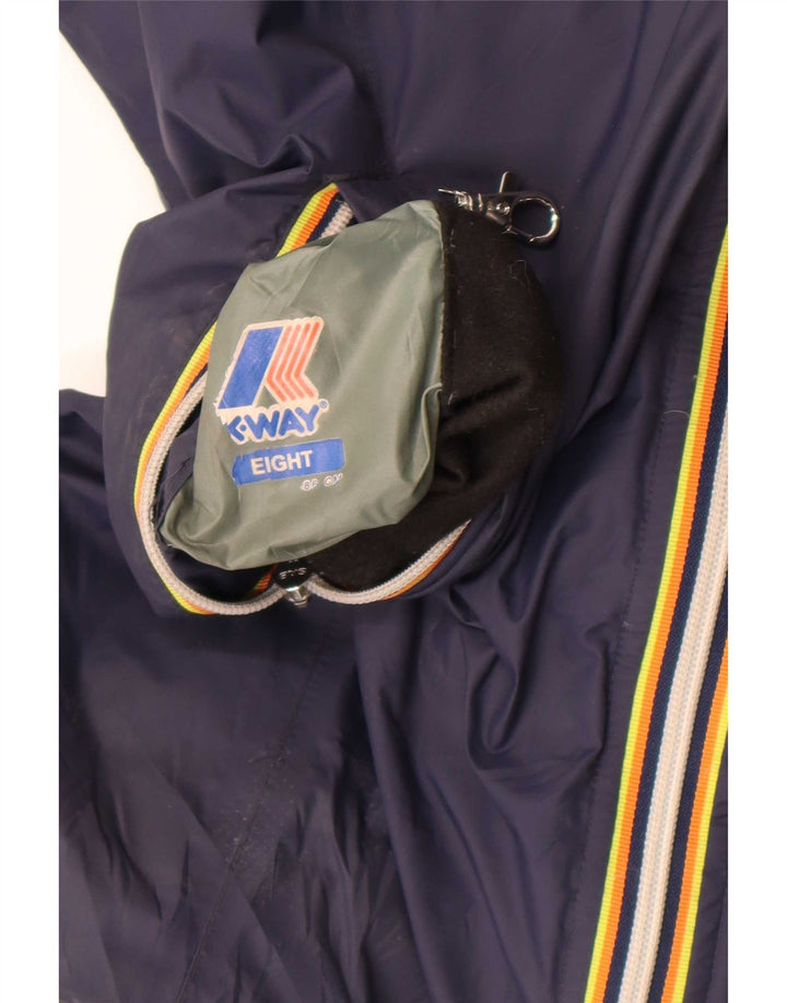 K-Way Damen-Windbreaker-Mantel mit Kapuze, wendbar, Gr. 8, Marineblau