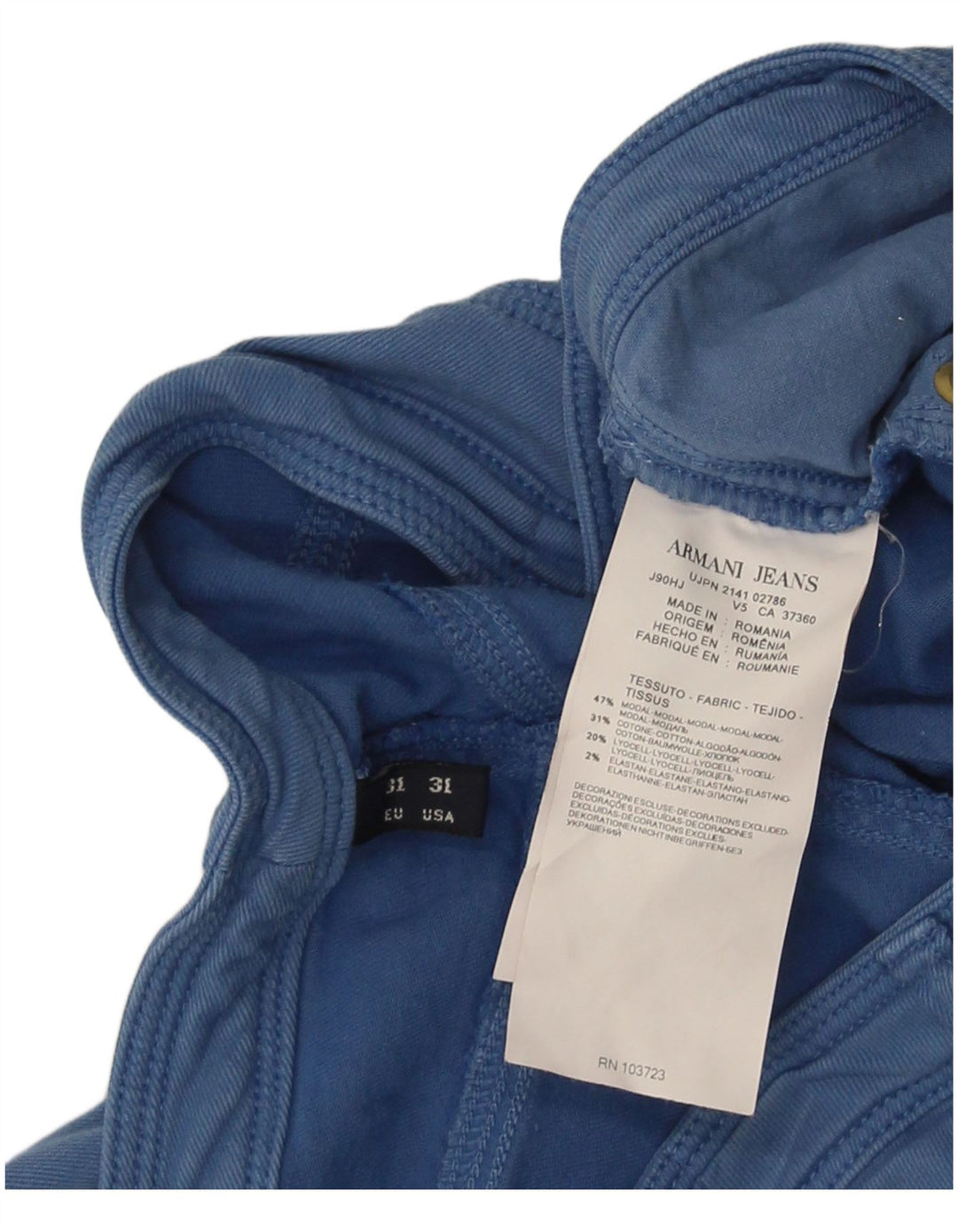 Armani Damen-Cropped-Jeans W31 L26 Blau Modal