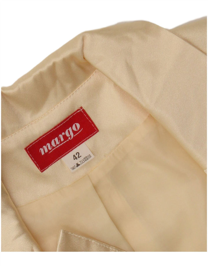 Vintage Damen 1/2 Ärmel Bolero Top IT 42 Medium Off White