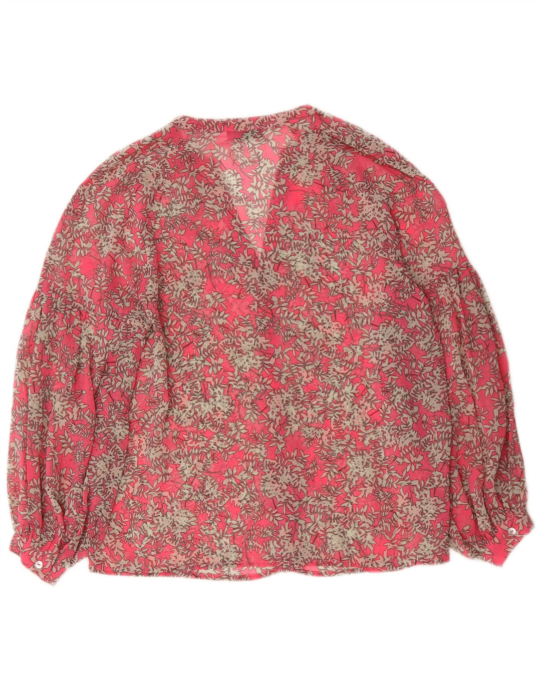 MINT VELVET Durchsichtiges Damen-Blusenoberteil UK 12 Mittelrosa Blumenmuster