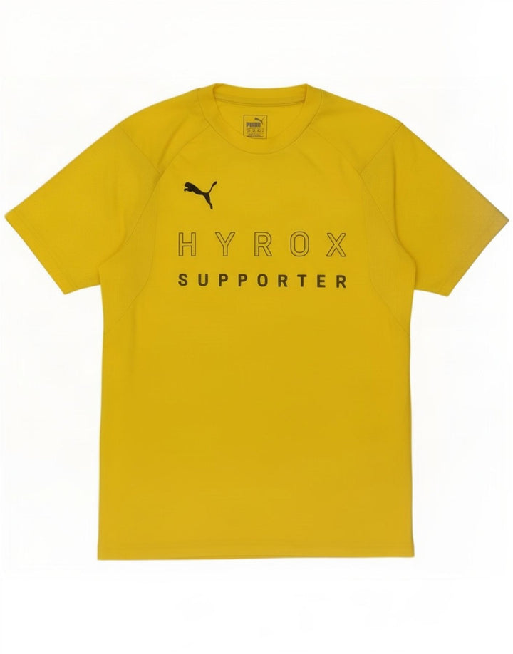 Puma Herren Hyrox Graphic T-Shirt Top Mittelgelbes Polyester