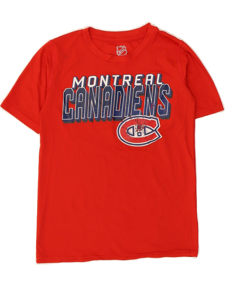 NHL Boys Graphic T-Shirt Top 7-8 Years Small Red Polyester Vintage NHL and Second-Hand NHL from Messina Hembry 
