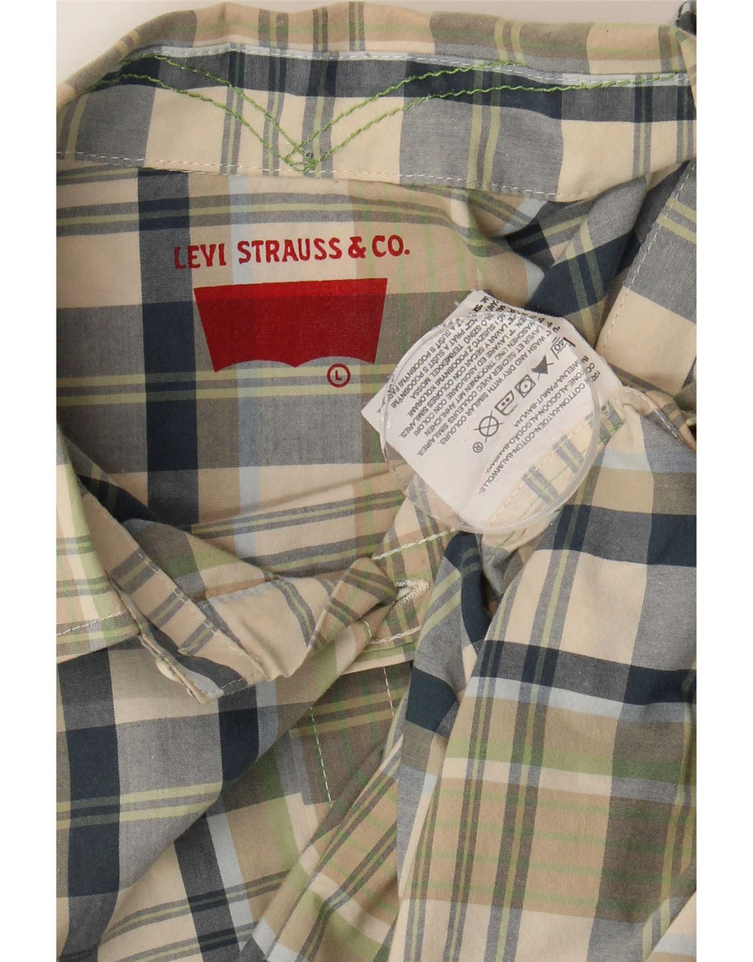 Levi's Herren-Kurzarmhemd, groß, grün kariert, Baumwolle