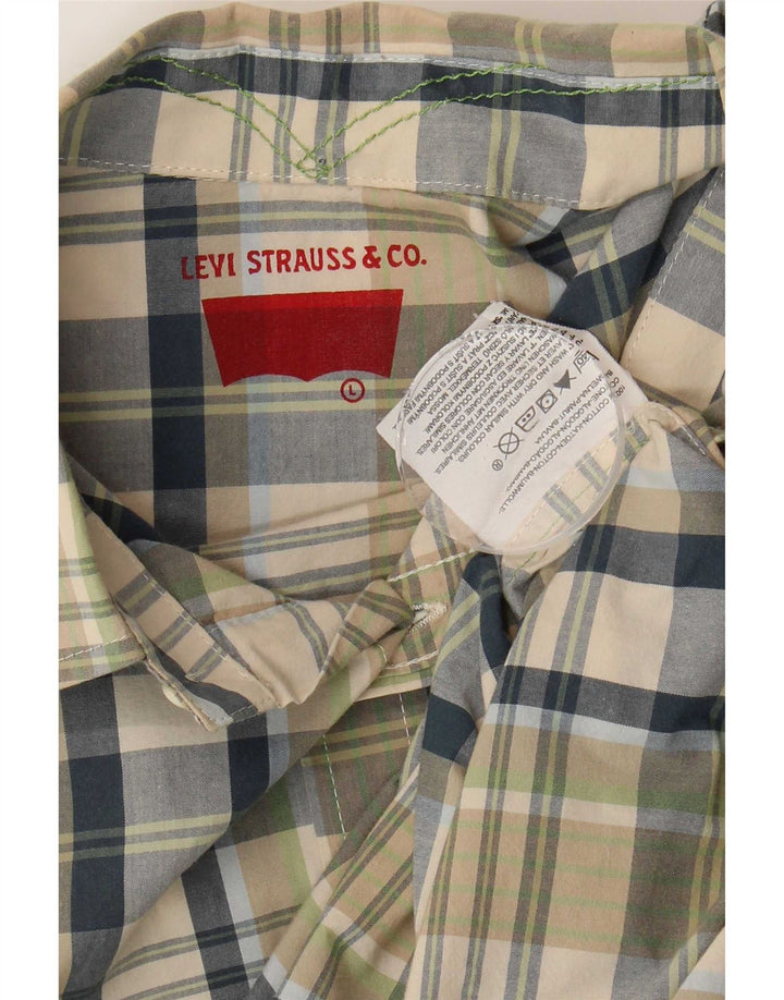 Levi's Herren-Kurzarmhemd, groß, grün kariert, Baumwolle