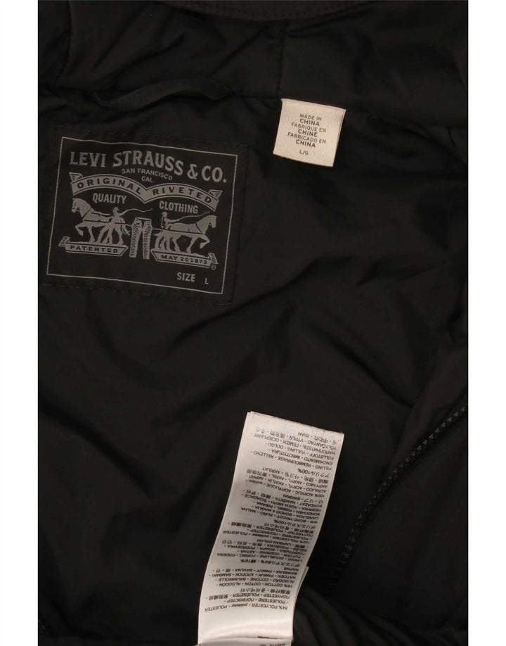 Levi's Herren-Jacke mit Kapuze, gepolstert, UK 40, Größe L, Schwarz, Polyester