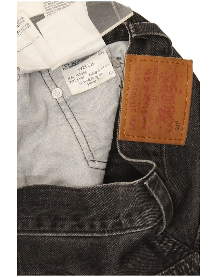 Levi's Damen 501 Straight Jeans W25 L26 Graue Baumwolle
