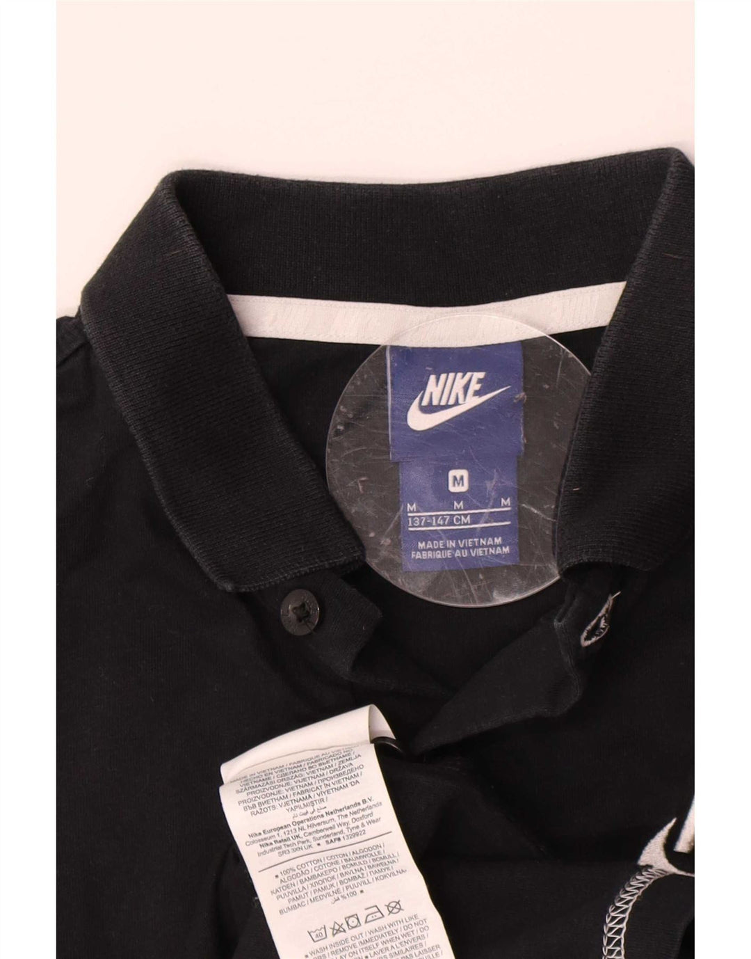 Nike Jungen-Poloshirt, 10–11 Jahre, mittelgroß, schwarze Baumwolle
