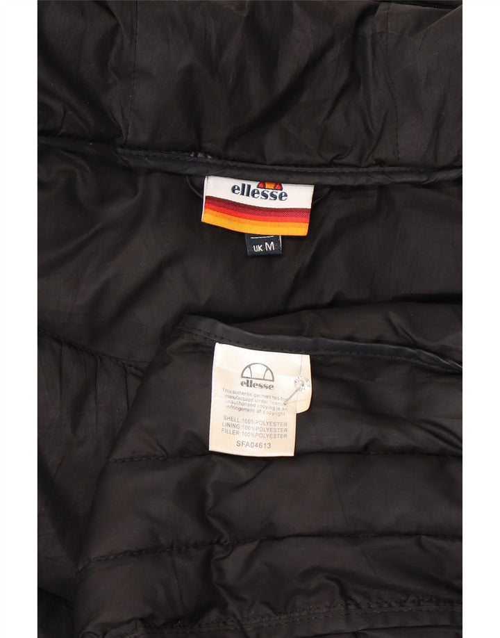 Ellesse Herren-Jacke mit Kapuze, gepolstert, UK 38, Mittelschwarz geflecktes Polyester