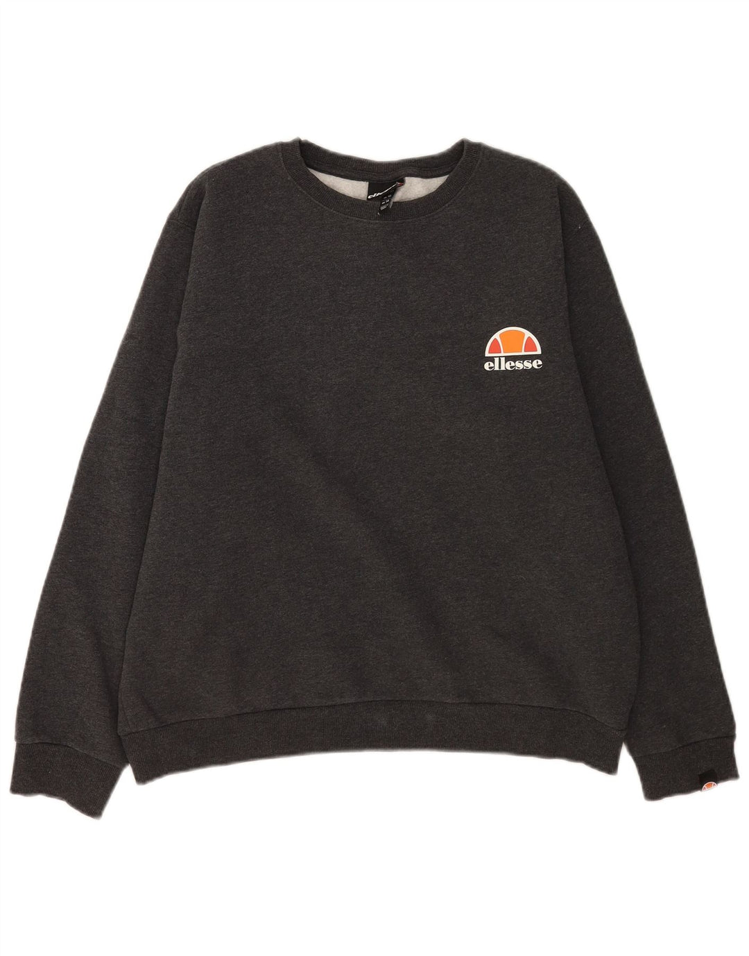 Ellesse Damen Sweatshirt-Pullover UK 14 Large Graue Baumwolle