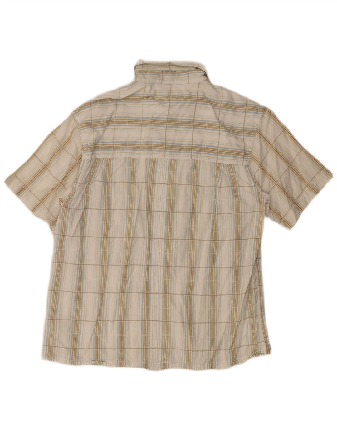 Wrangler Herren-Kurzarmhemd XL, weiß kariert, Baumwolle
