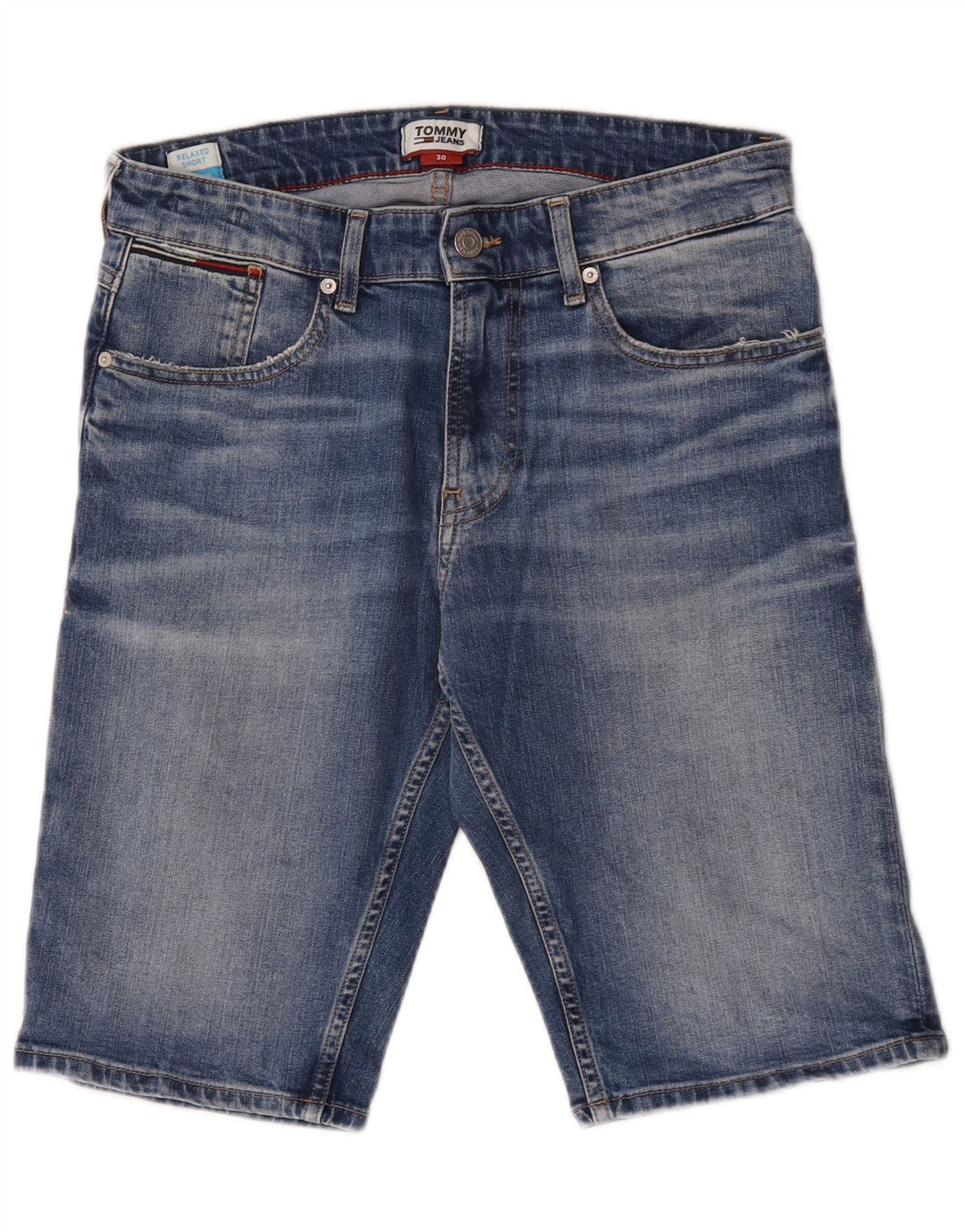 Tommy Hilfiger Herren-Jeansshorts mit entspannter Passform, W30, mittelblaue Baumwolle